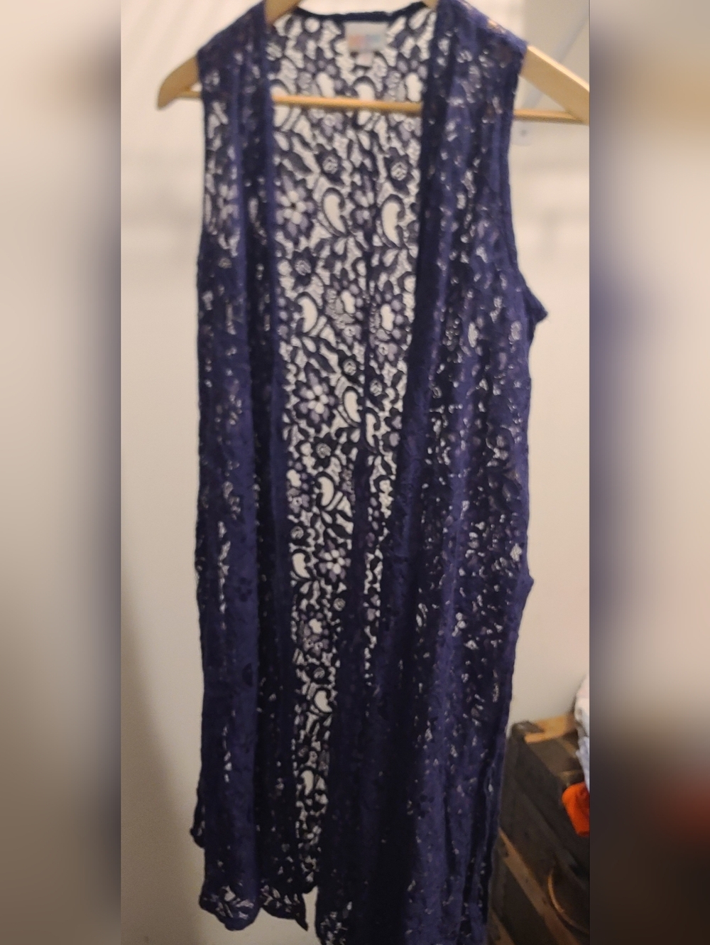 Lularoe Joy Lace Duster Sleeveless Cardigan Small